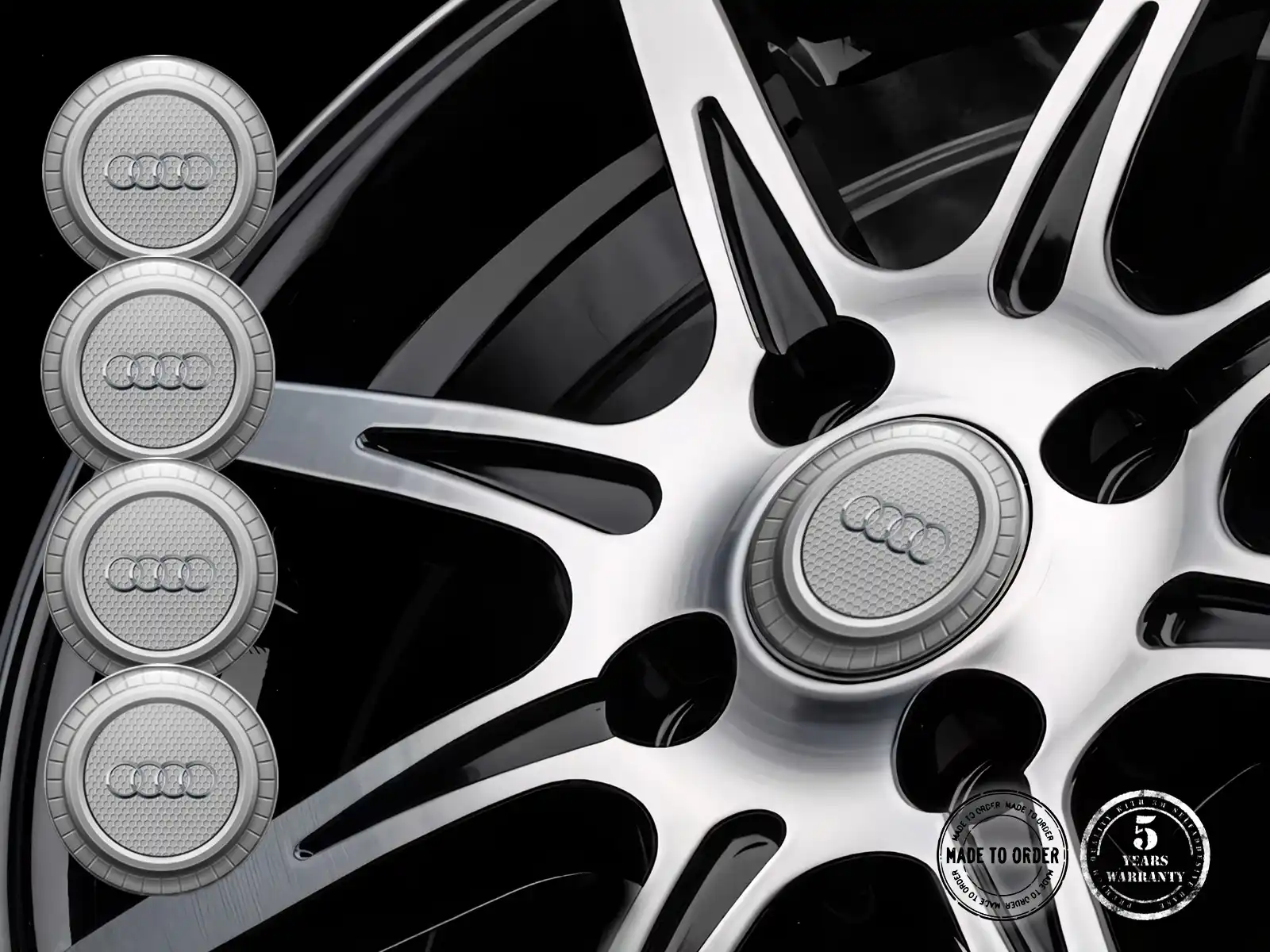 Audi Calcomanía de Aro Estilo Edición de Cúpula Premium